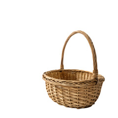 Obraz premium Beautiful Woven Basket Handmade Rustic Home Decor isolated on transparent background