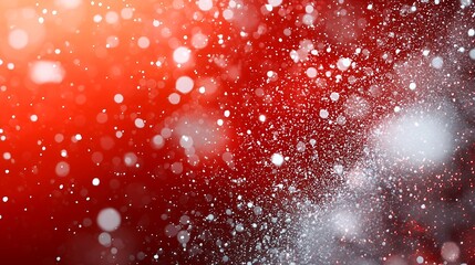 Red and White Glitter Background with Sparkling Lights and Bokeh