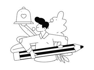 Notification announcement vector creative flat hand drawn illustration
