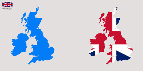 United Kingdom map vector isolated on transparent background