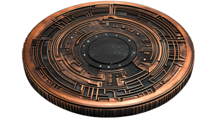 Metallic circular maze, cut out transparent