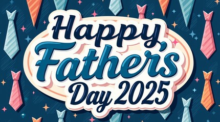 Happy Father's Day Tie Illustration. 2025