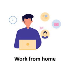 Work from home Vector illustration which can easily modify or edit