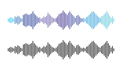 Abstract colourful gradient sound wave stripe lines equalizer isolated on white background. concept music, sound, technology