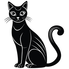 Elegant Black Cat Illustration