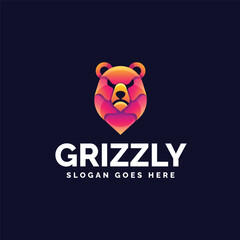 Gradient Bear Head Logo – Fierce Abstract Animal Branding