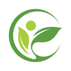 Wellness center logo, human health fit symbol design vector