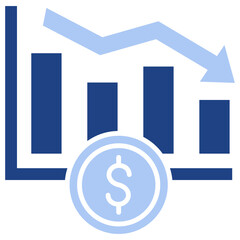 Marketing Loss Flat Blue Icon