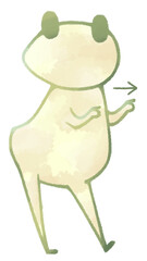 Frog pointing to the right (yellow)