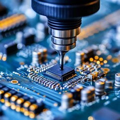 Electronic Circuit Board with Soldering Components