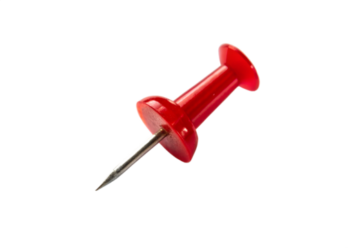Red push pin on a transparent background - Powered by Adobe