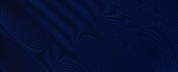 Abstract dark blue wavy background with smooth flowing lines and gradient light effects. Elegant and modern design for technology, finance, or corporate themes
