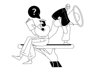 Notification announcement vector creative flat hand drawn illustration
