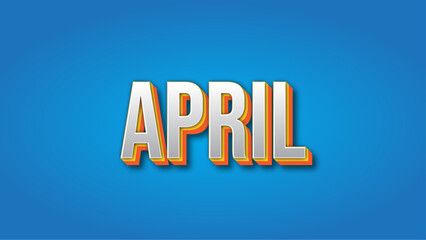 April editable text effect with blue background