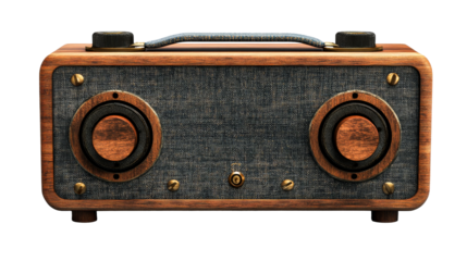 Wood Cabinet Radio, cut out transparent