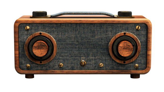 Wood Cabinet Radio, cut out transparent - Powered by Adobe