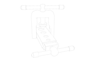 White Outline Illustration of a Tube Flaring Tool, Minimalist Design on a Light Background
Simple White Line Drawing of a Pipe Flaring Tool for Technical Diagrams