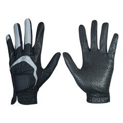 Black White 3D gloves for men's left hand golf sports, simple design and grip during maximum swing...