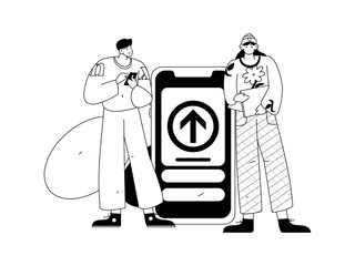 Notification announcement vector creative flat hand drawn illustration
