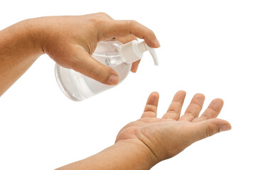 Hand press alcohol gel pump dispenser for effective hand sanitization before activities