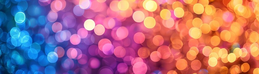 Vibrant colorful blurred lights background with bokeh efecto for celebration festival event or festive decoration design