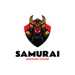Samurai Warrior Logo | Fierce Japanese Mascot for Esports, Martial Arts & Gaming Brands