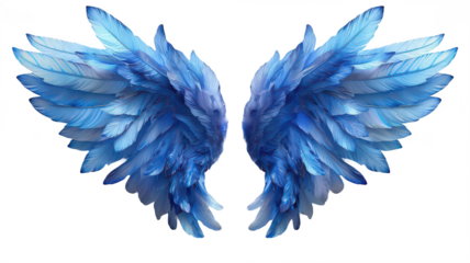 Blue wings png fantasy wings png angel wings png abstract feather wings png 3d wings png transparent background image