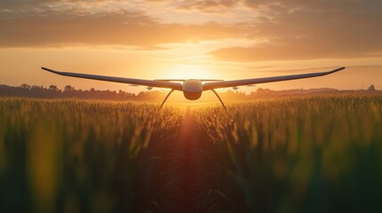A tech-driven agriculture monitoring system, where farmers use drones and sensors to track crop growth, soil conditions, and weather patterns to optimize farming practices
