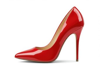 Red high heel shoe isolated on white background