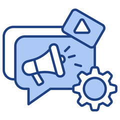 Social Marketing Blue Icon