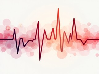 an image of a heart beat line with a clock on it, there is a heart beat line with a clock on it
