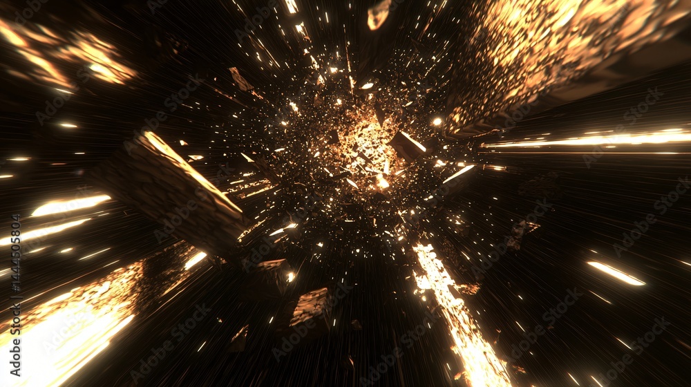 Poster spectacular and intense explosion of light creating an awe-inspiring cosmic phenomenon with brillian