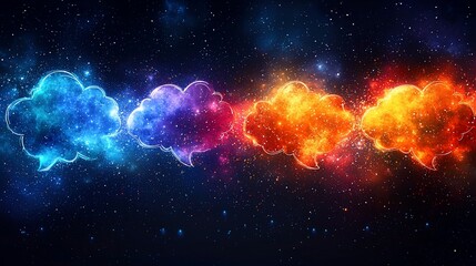 Obraz premium Colorful thought clouds in space