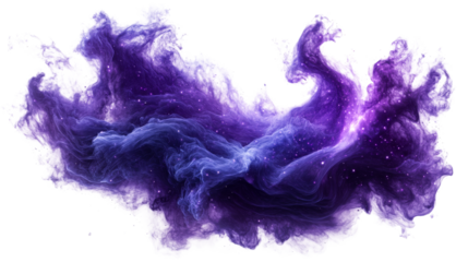 Nebula Cloud in Purple Hues, cut out transparent