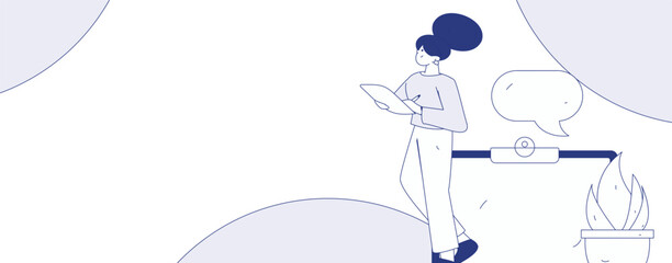 Notification announcement vector creative flat hand drawn illustration
