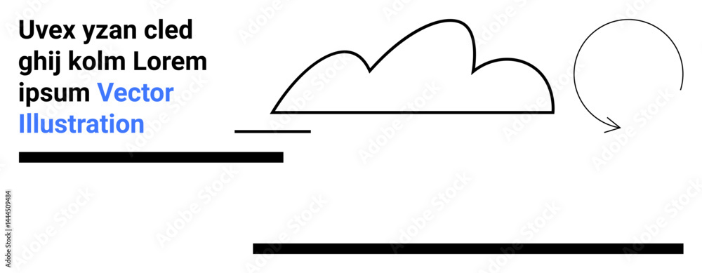 Aufkleber simplistic design with cloud, arrow, and bold lines creating balance and symmetry. ideal for technol