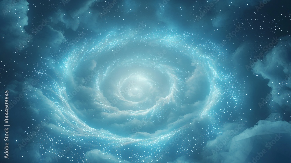 Poster spiraling celestial object gracefully floating in the sky surrounded by an expanse of cosmic wonder 