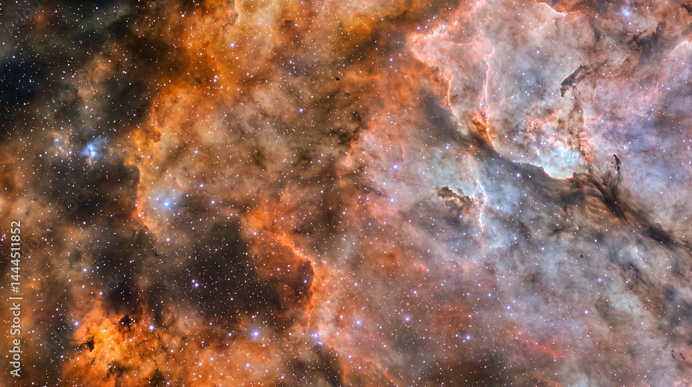 Poster majestic nebula and star cluster intertwined in celestial harmony creating a stunning cosmic scene w
