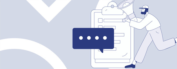 Notification announcement vector creative flat hand drawn illustration
