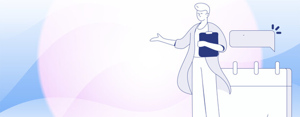 Notification announcement vector creative flat hand drawn illustration
