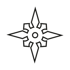 Shuriken icon vector. Ninja illustration sign. Throwing stars symbol or logo.