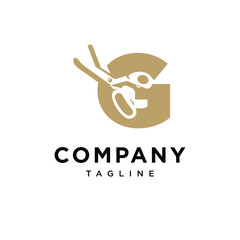 Letter G Scissor Logo Icon Vector