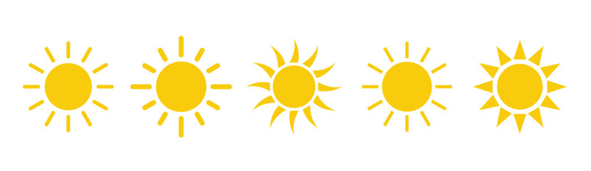 Sun icons collection. Sunshine vector sign. Sun. Sunset icon collection. Sun vector illustration