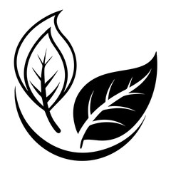 Eco Friendly Leaf Line Logo in Green and Brown for Sustainable Organic Brand Identity Vector Illustration

