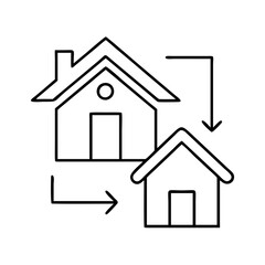 housing icon, housing line art - simple line art of housing, perfect for housing logos and icons