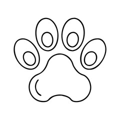 dog paw print icon, dog paw print line art - simple line art of dog paw print, perfect for dog paw print logos and icons