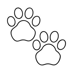 dog paw print icon, dog paw print line art - simple line art of dog paw print, perfect for dog paw print logos and icons