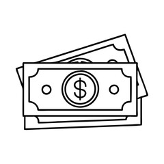 dollar bills icon, dollar bills line art - simple line art of dollar bills, perfect for dollar bills logos and icons