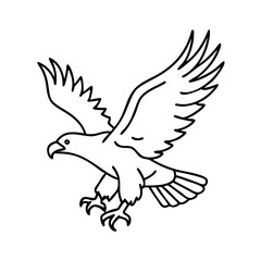 eagle flying icon, eagle flying line art - simple line art of eagle flying, perfect for eagle flying logos and icons