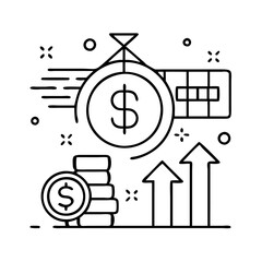 Fototapeta premium economic equity icon, economic equity line art - simple line art of economic equity, perfect for economic equity logos and icons